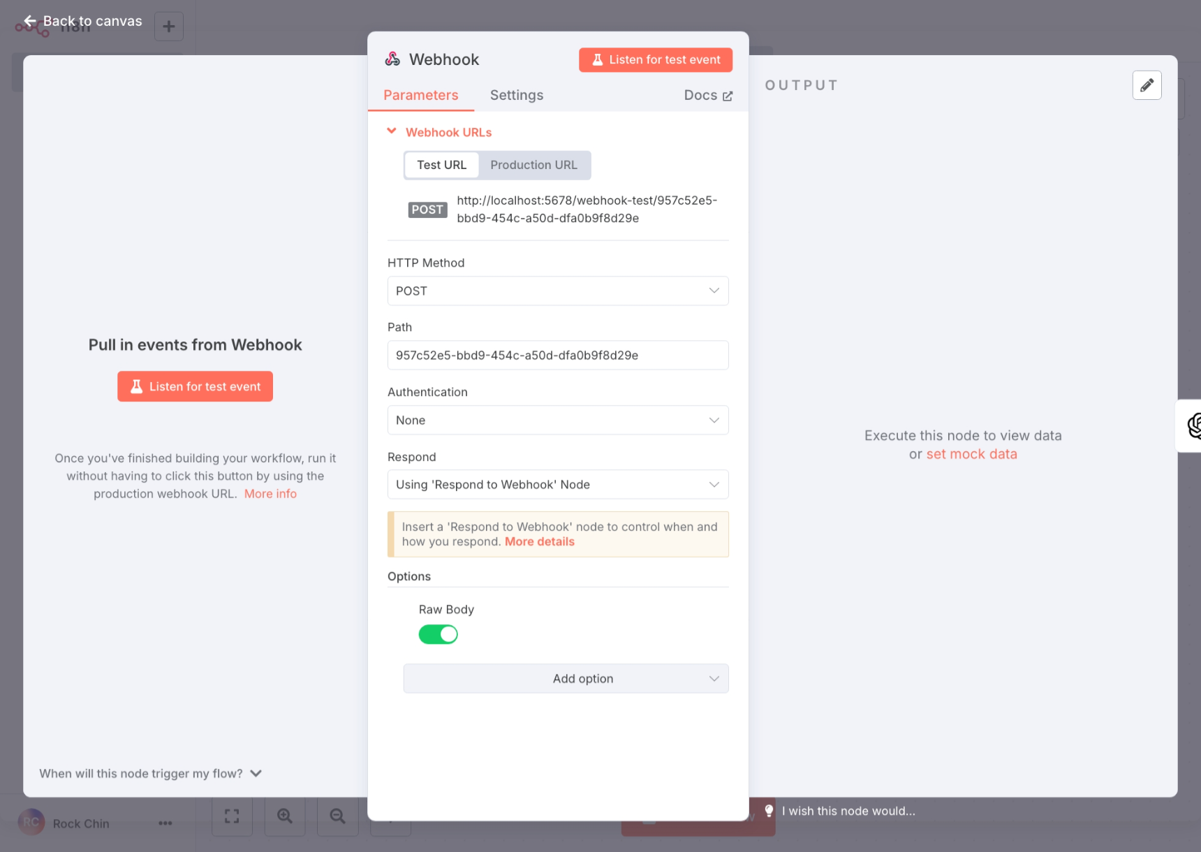 n8n webhook configuration