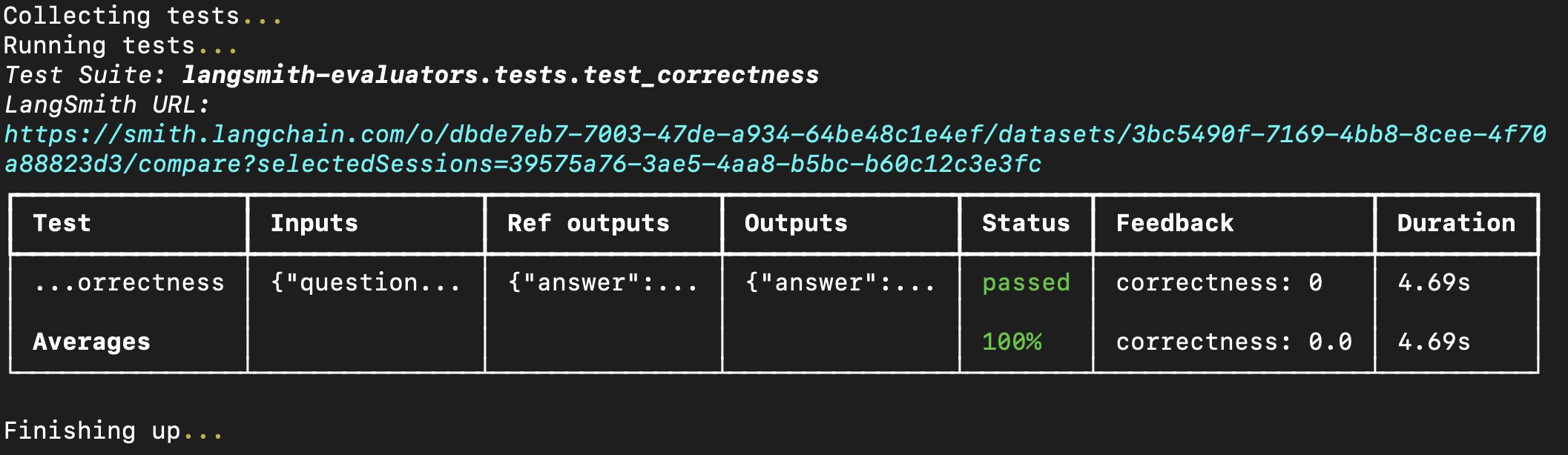 Terminal results