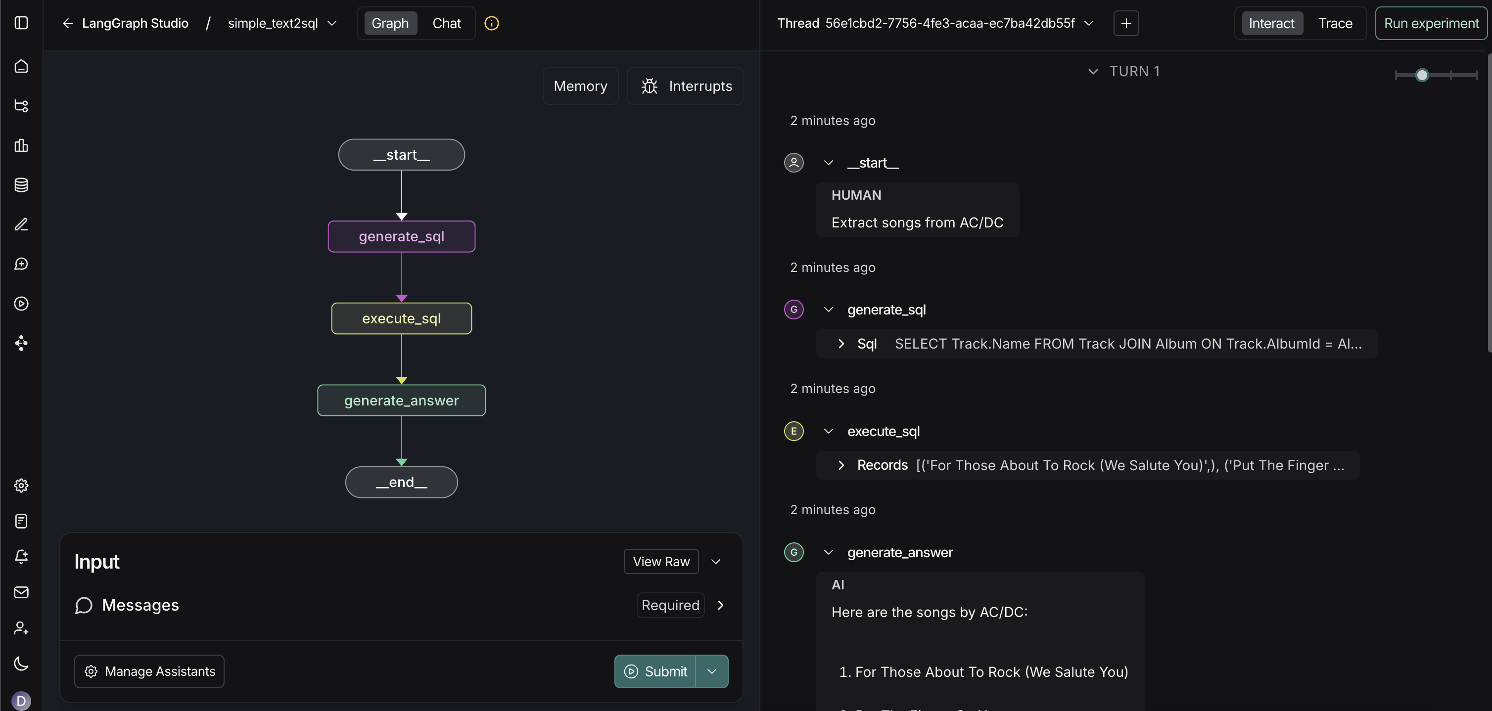 LangGraph Studio Interface