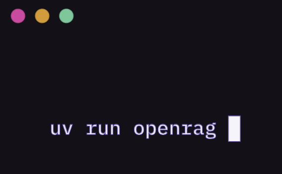 Use uv run openrag to start