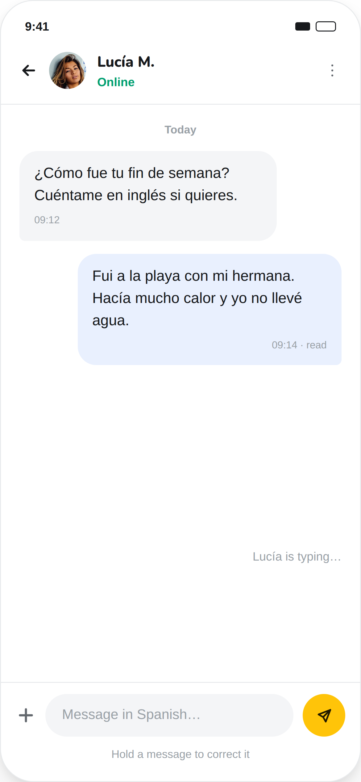 Chat — say it wrong, get it fixed
