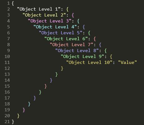 Monokai Classic, nested objects