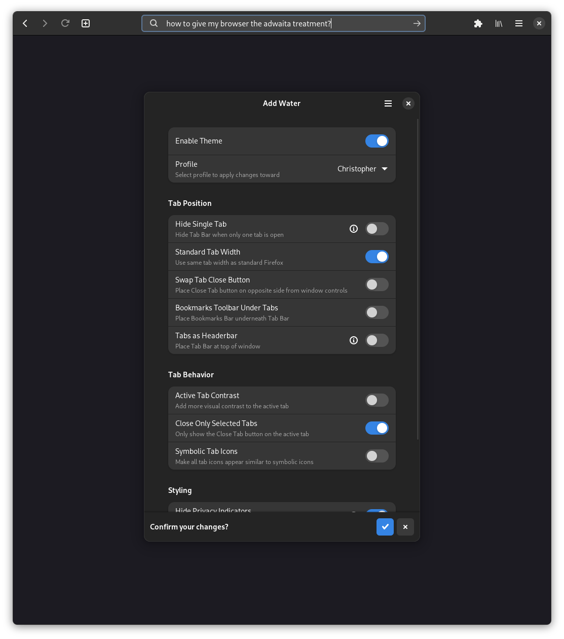 Preview of Add Water (dark mode)