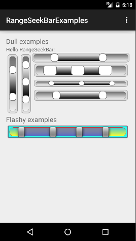 RangeSeekBar example application