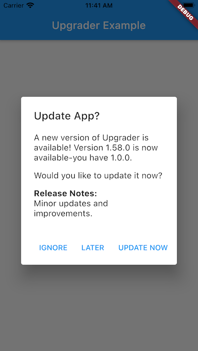 Flutter Upgrade Dialog Package