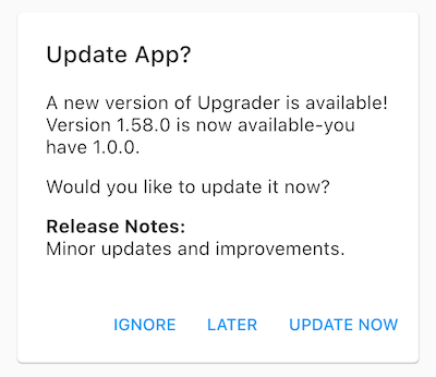Flutter Upgrade Dialog Package