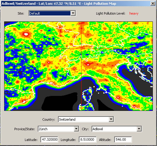 light pollution map