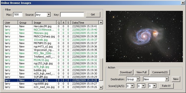 online image browse/download/rate