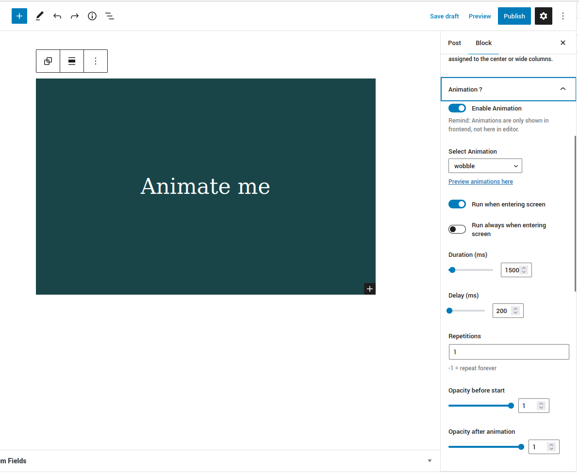 Screenshot of Block-Editor with Plugin enabled Screenshot of Editor