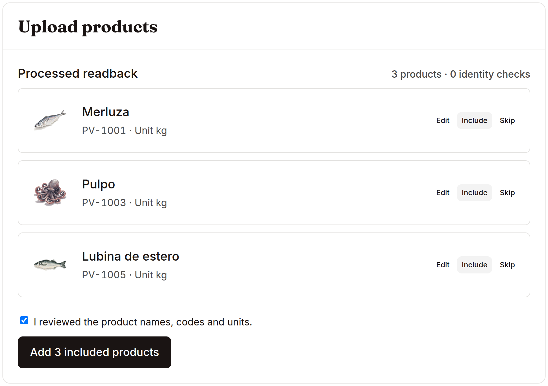 Native catalogue readback