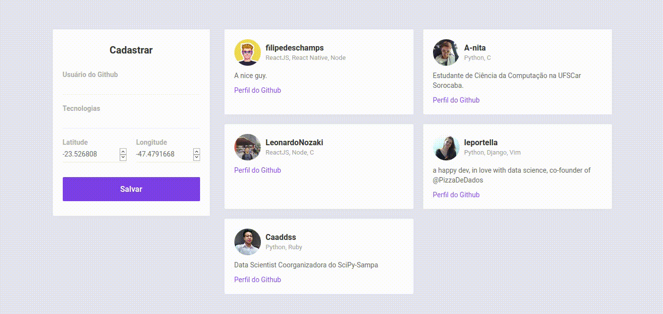 GitHub - lauanS/devRadar: Repositório do projeto desenvolvido durante a ...