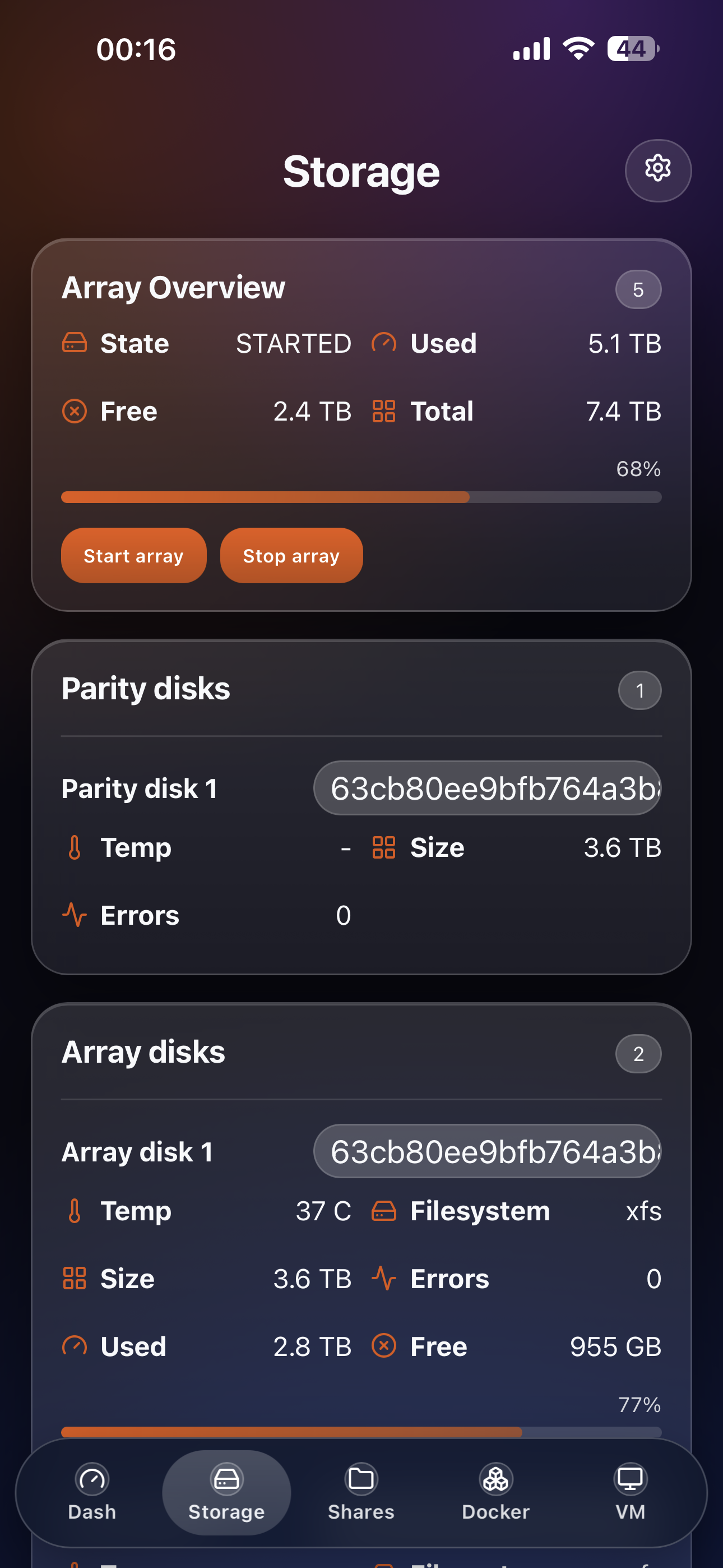 Storage screenshot