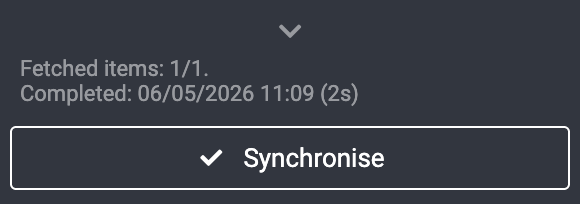 Joplin desktop sidebar showing the new sync status icon and the collapsible sync report.
