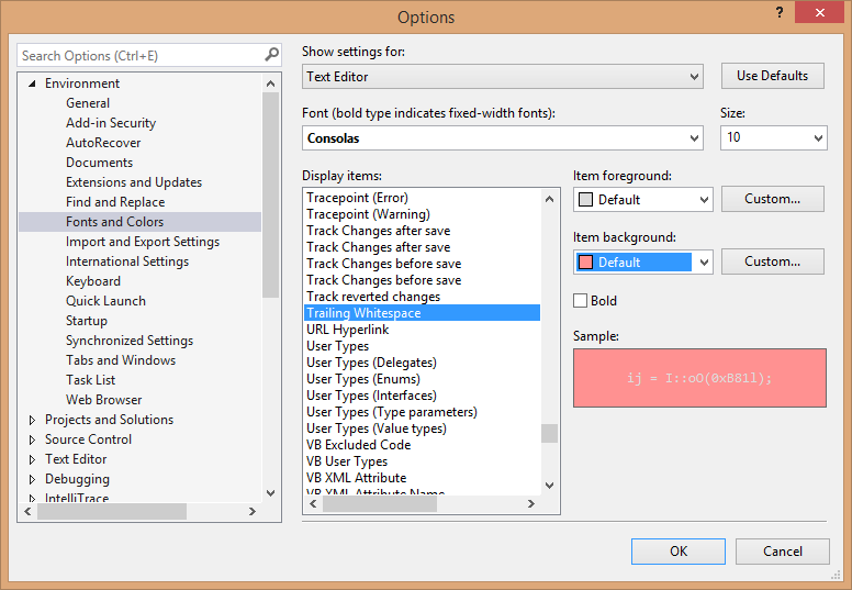 VisualStudio2013OptionsDialog