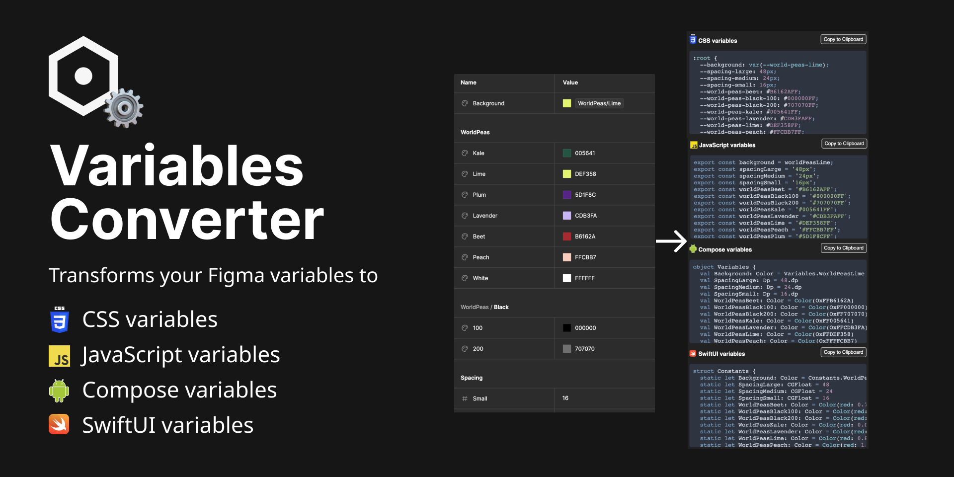 Variables converter thumbnail that shows its UI