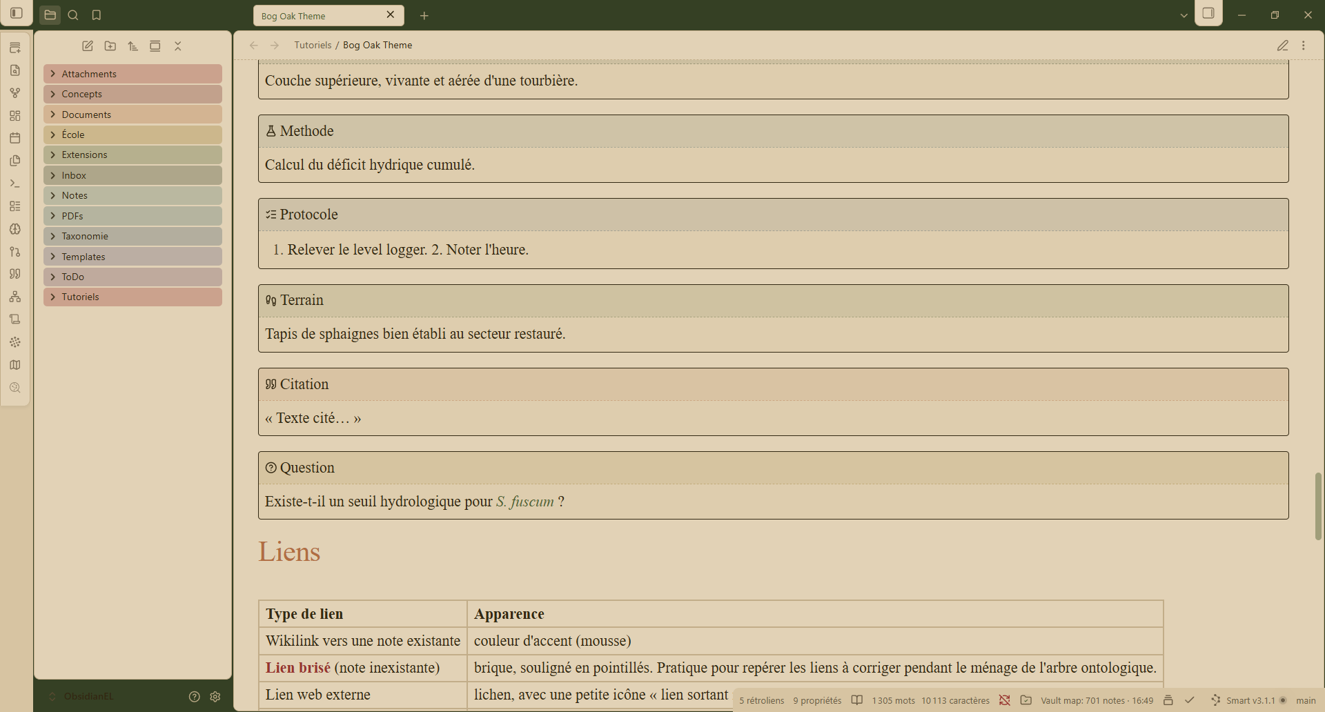 Bog Oak, light mode: callouts