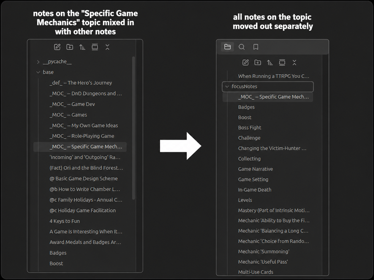 Move notes to folder