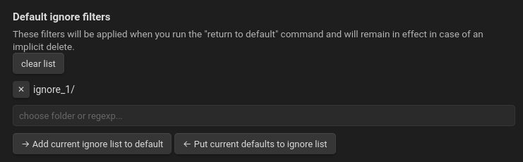 Ignore defaults
