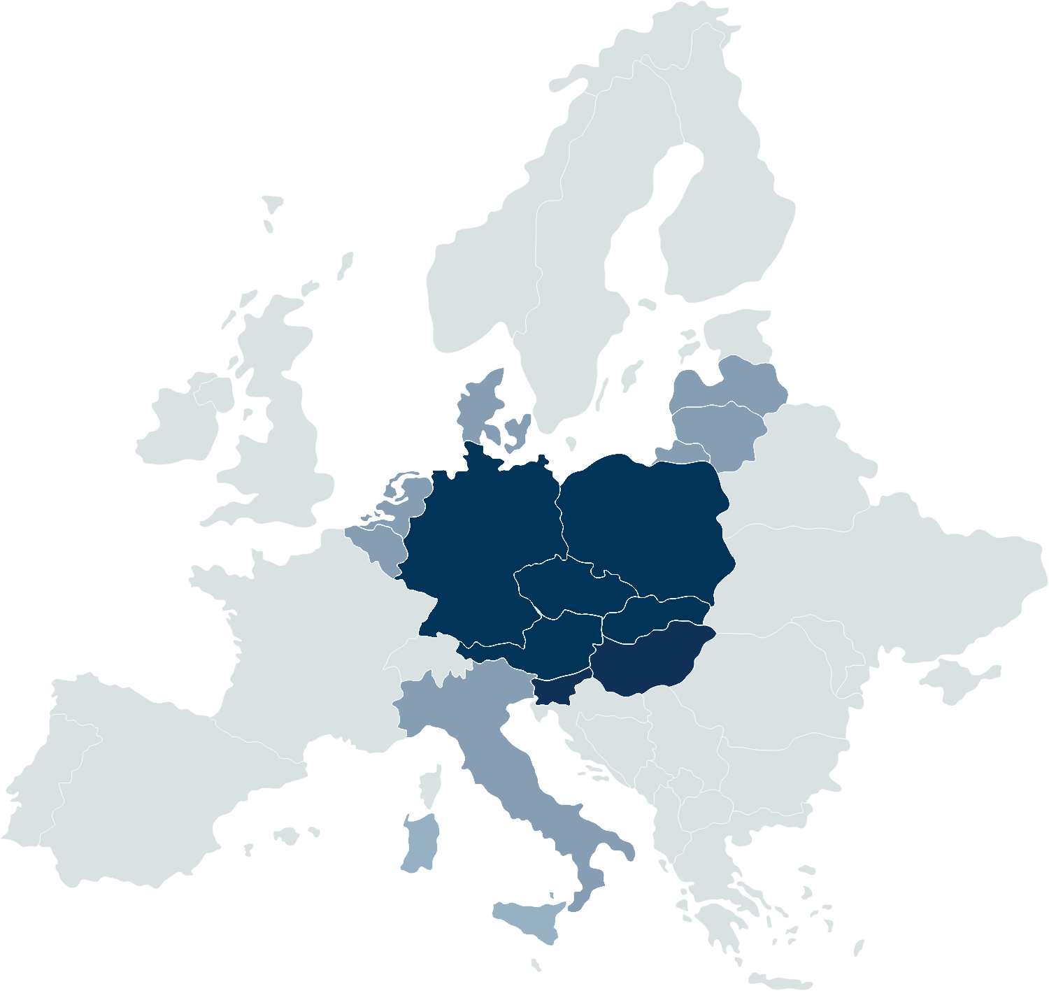 Europe map showing LAVVU.STORE markets