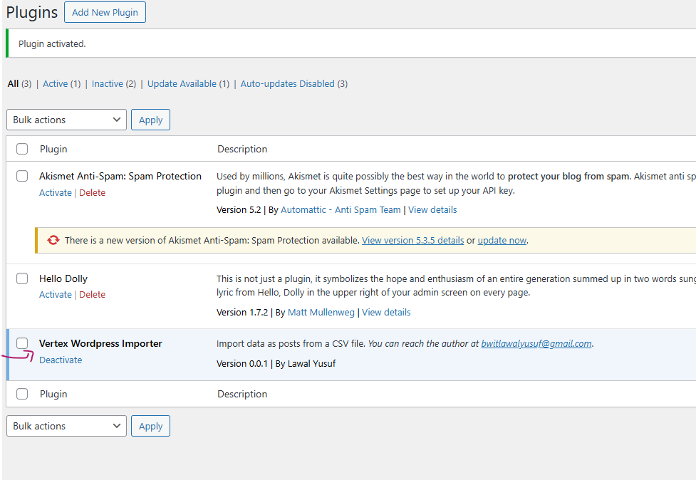 Plugin Interface Screenshot 1