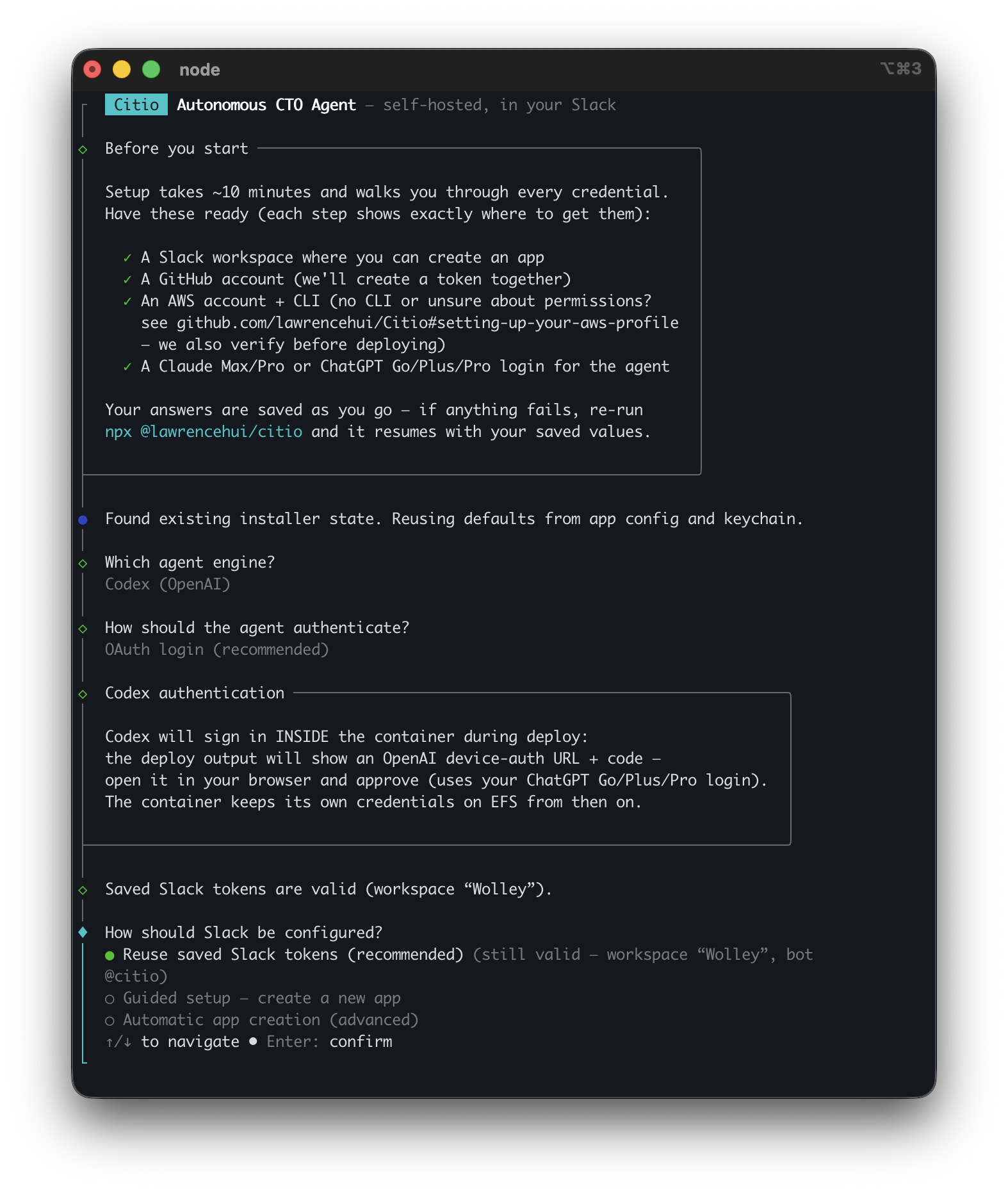 The Citio interactive installer