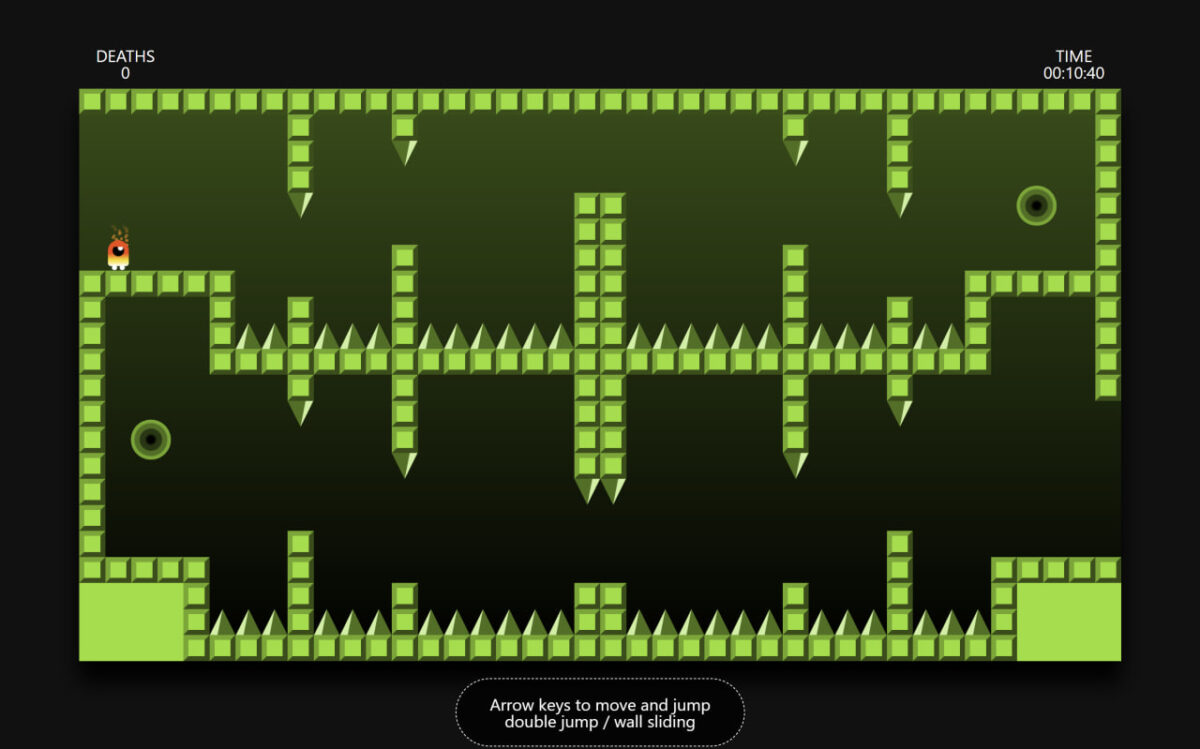 Spiky Dasher Game using HTML CSS & JS
