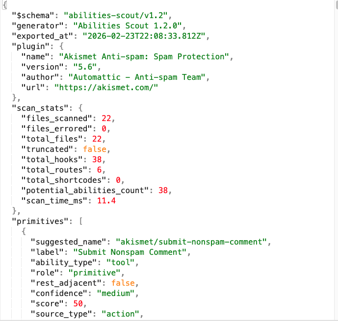 Valid JSON with schema and structured data