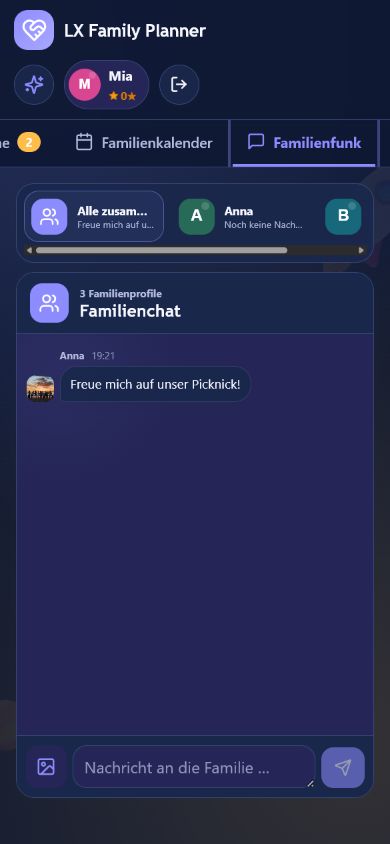 Familienchat auf einem Smartphone