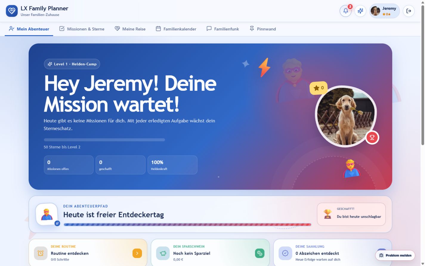Kinderprofil im Helden-Theme