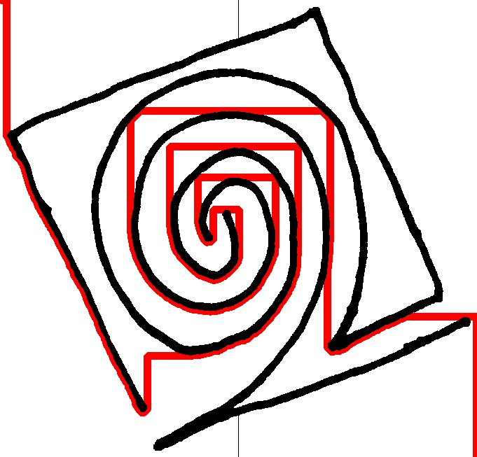 Picture of a maze with solution