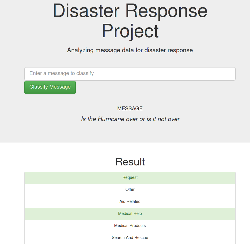 Web app - Message classification.