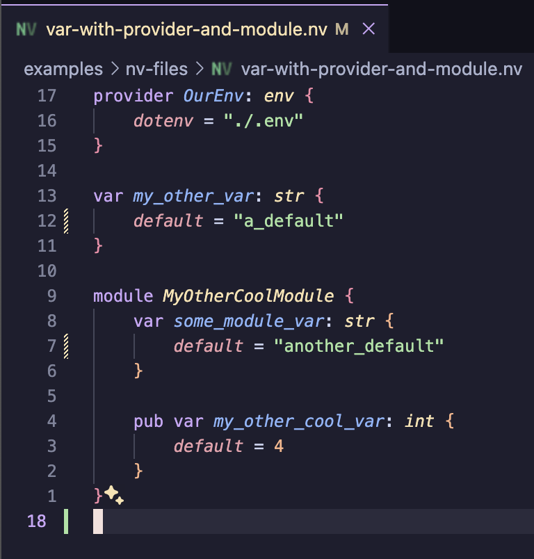 Envy (.nv) syntax highlighting