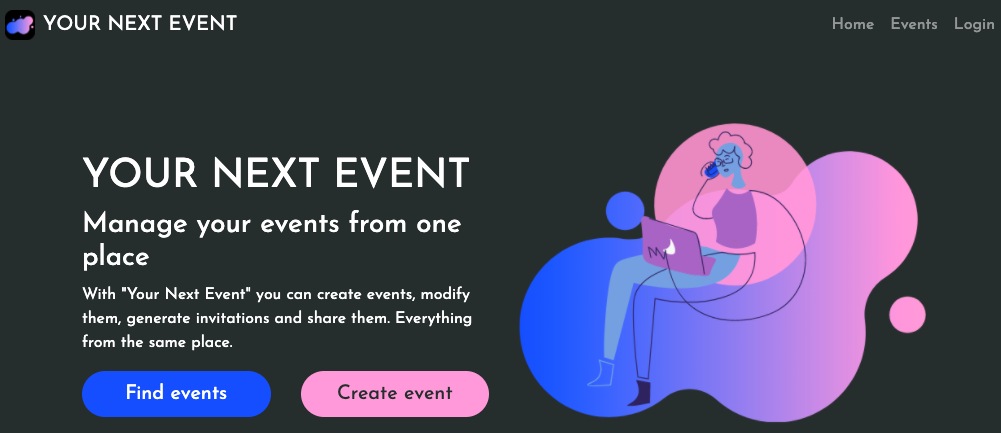 GitHub - lcgaravito/yournextevent: Web application for event management ...