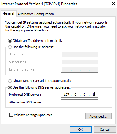 Windows DNS Settings