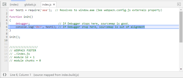 Screenshot of Debugger