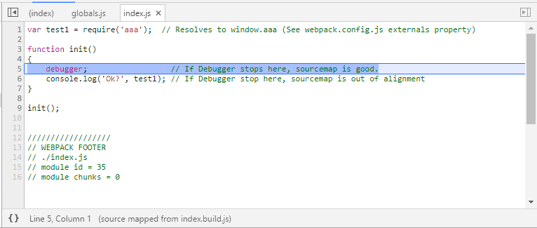 Screenshot of Debugger