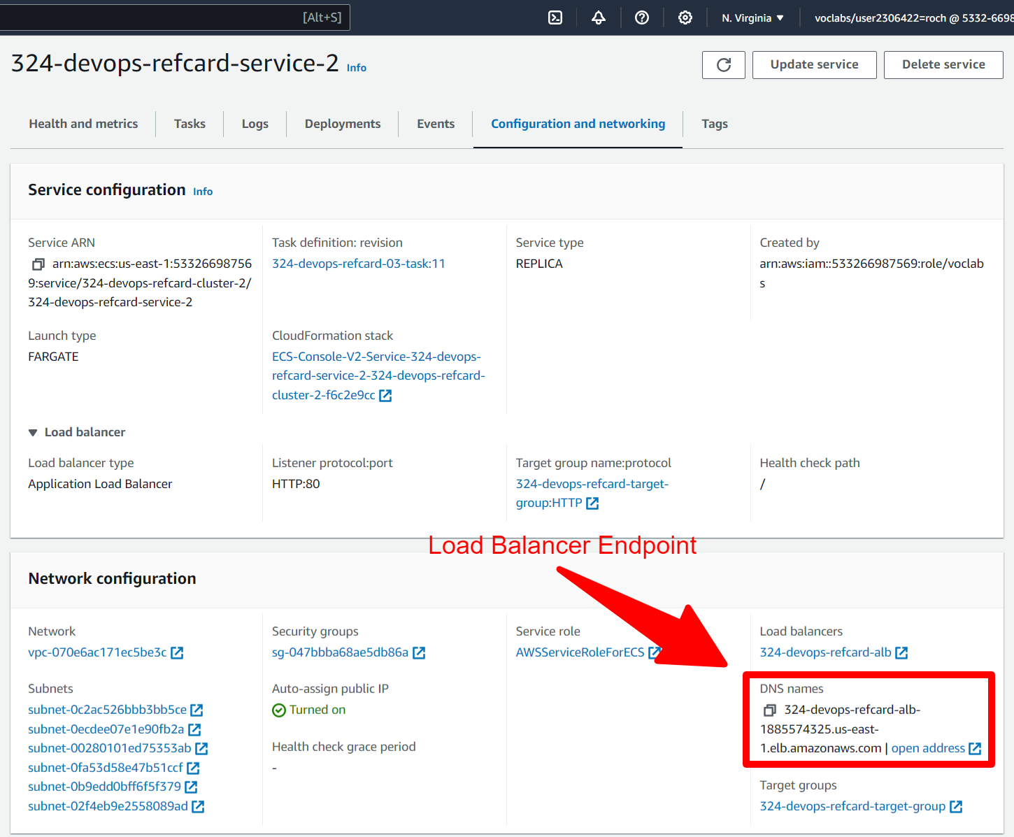 show load balancer endpoint