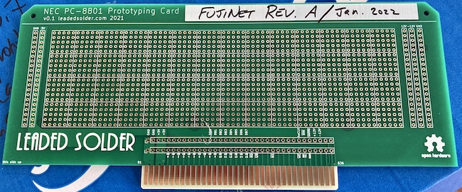 An unpopulated v0.1 card with ENIG gold edge fingers