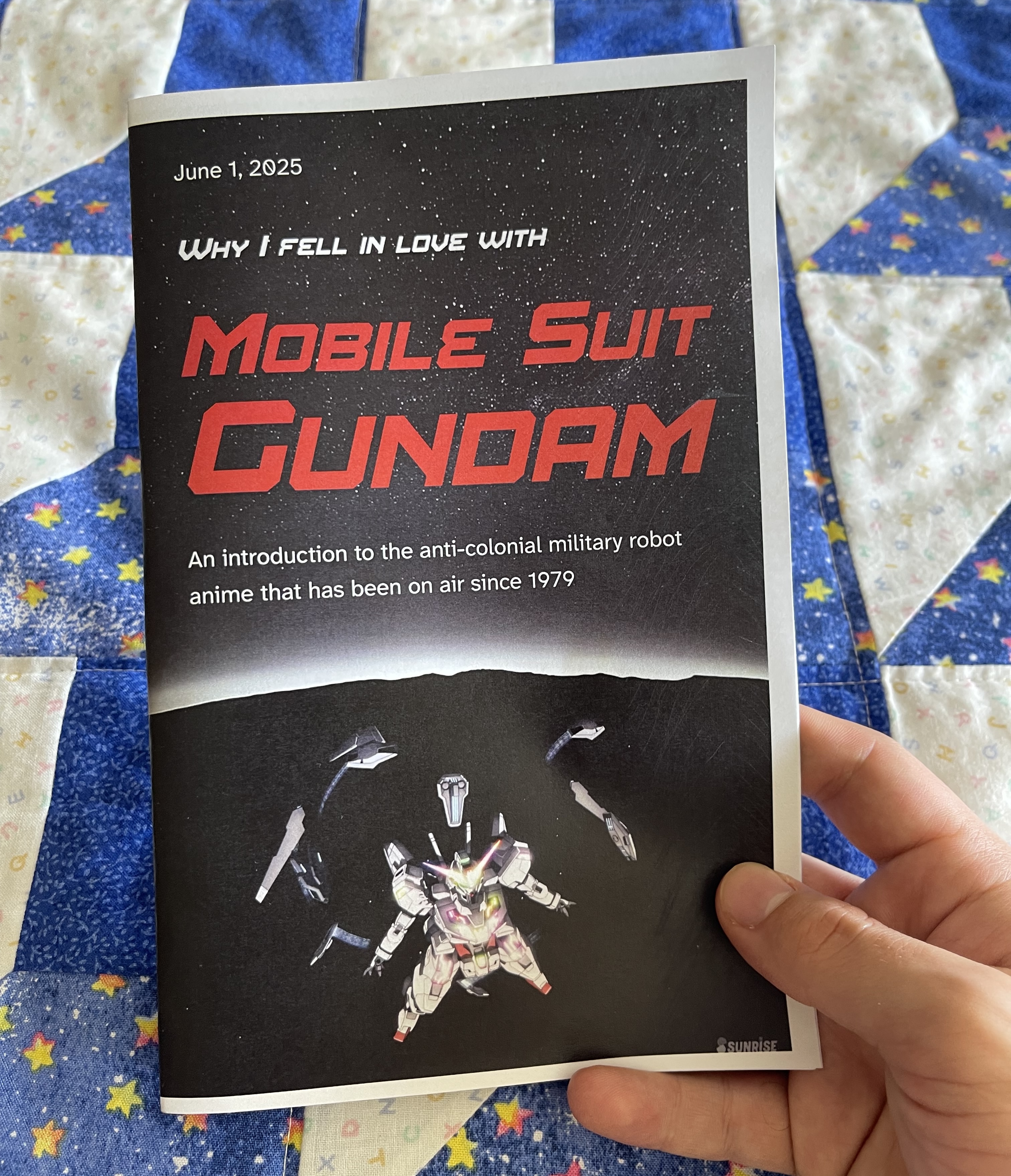 The cover of a printed copy of the zine