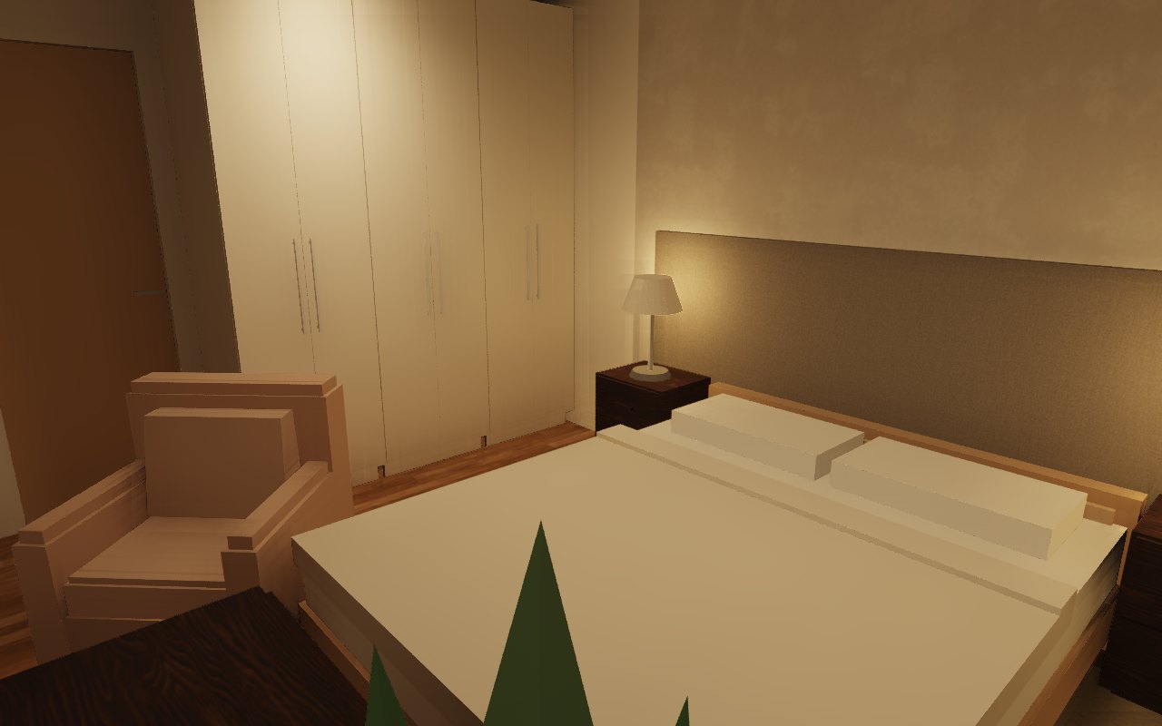 Master bedroom at night