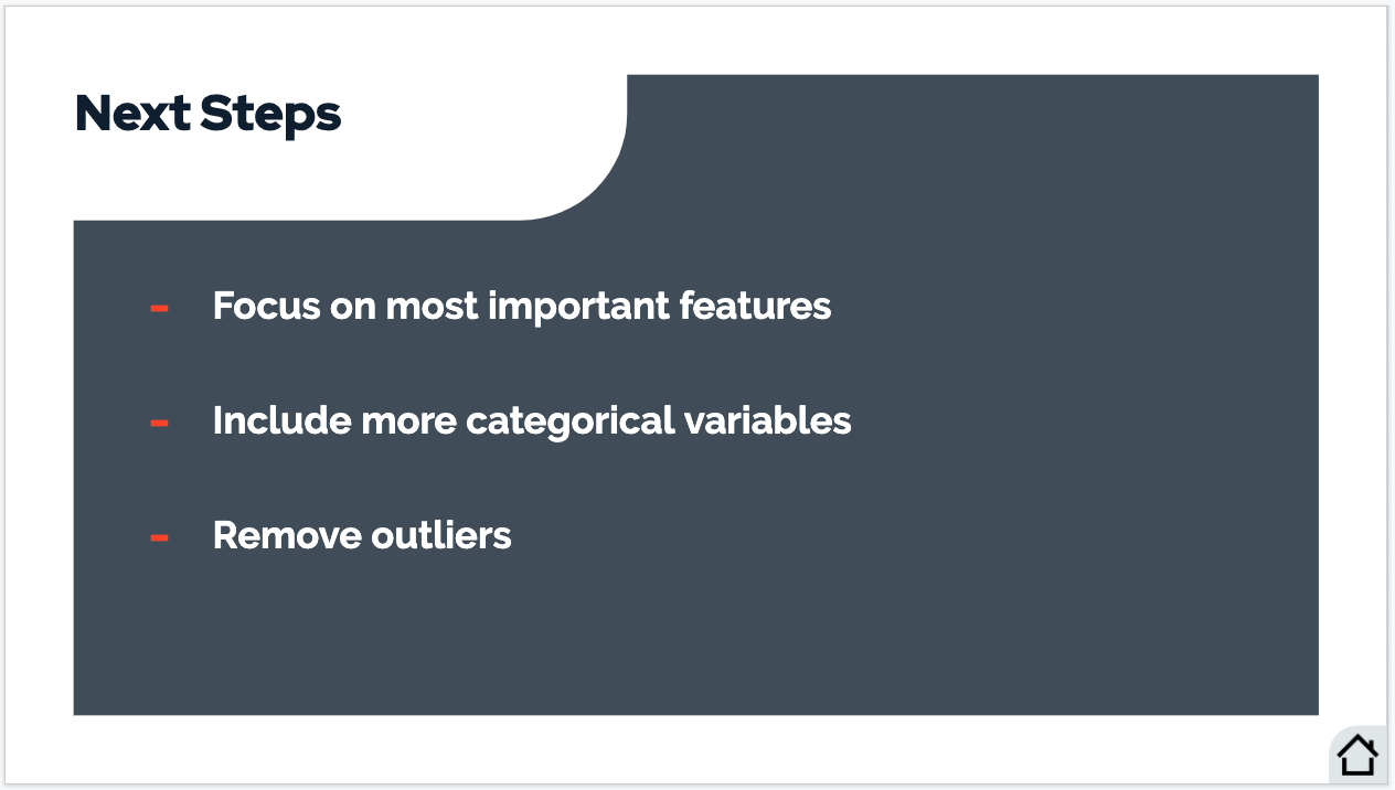 example next steps slide with text consolidated into bullet points