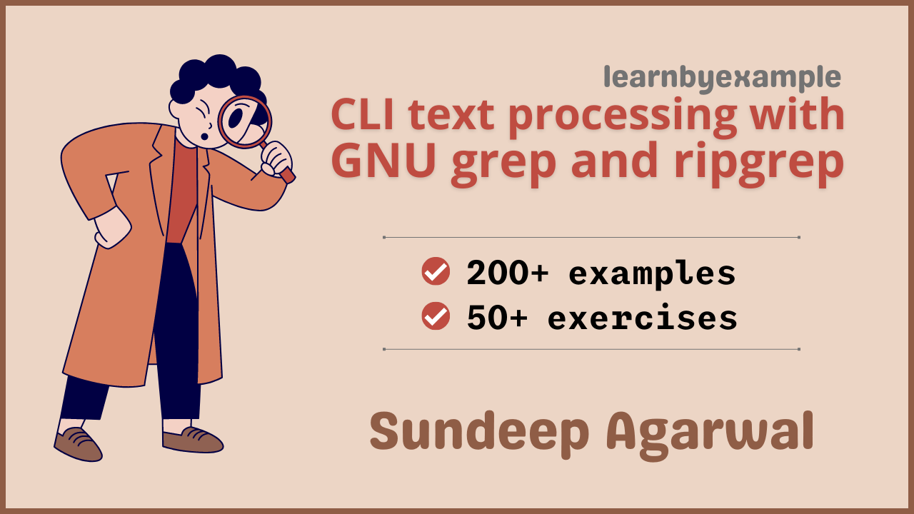 CLI text processing with GNU grep and ripgrep ebook cover image