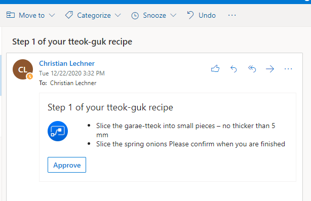Email Recipe