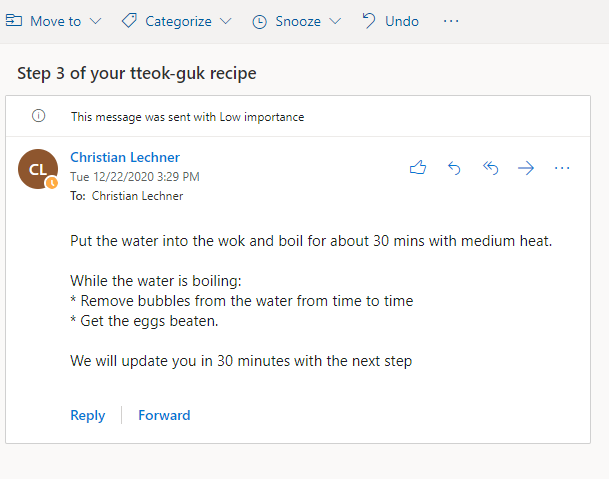 Email Recipe
