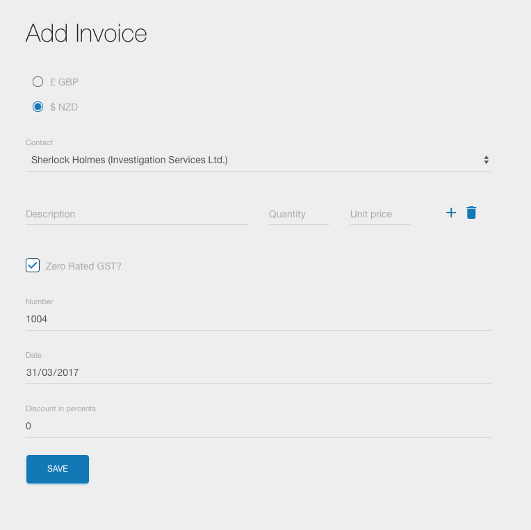 Invoice form