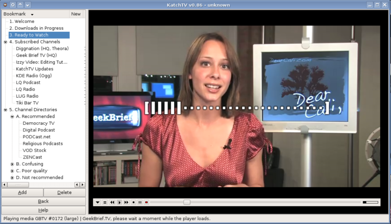 Screenshot of KatchTV showing its video playback