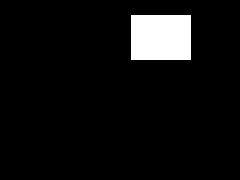 a screenshot of a white rectangle on black background