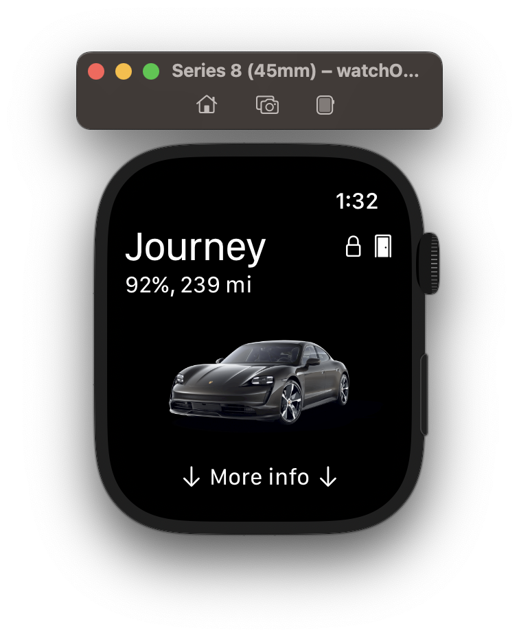 A screenshot of the Electric Sidecar app running on an Apple Watch