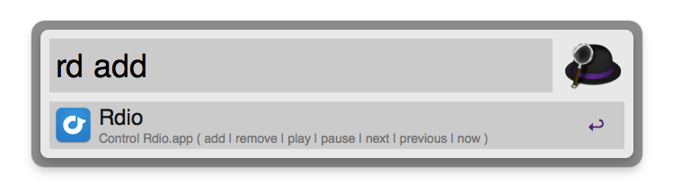 Rdio Alfred Workflow Usage