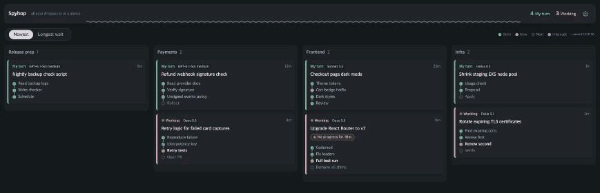 Switching from Newest to Longest wait slides the columns into the new order
